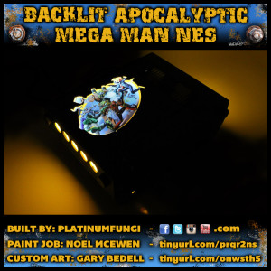platinumfungi gary bedell noel mcewen backlit apocalyptic mega man custom nes nintendo airbrush art